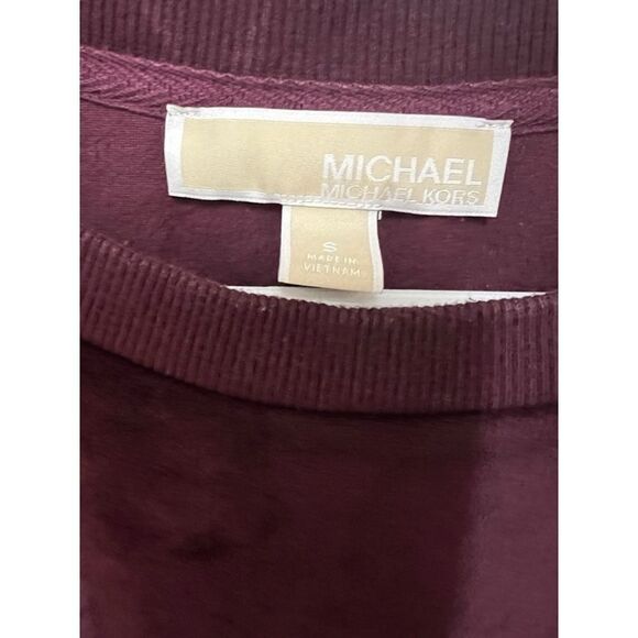 Women's Michael Kors Burgundy Velour Sweatshirt Size S - Picture 4 of 5